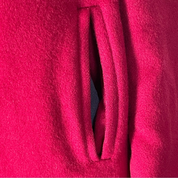 Vintage London Fog Red 100% Wool Lined Trench Coat Size 12-M - Picture 15 of 16